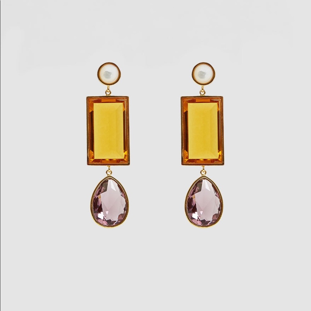Lizzie Fortunato Amber Gem Earrings